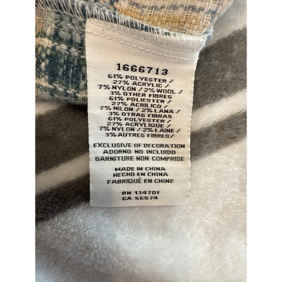 BOSTON TRADERS Plaid Shirt Jacket Oversized Blue Green Tan Women's Size L - Picture 5 of 5